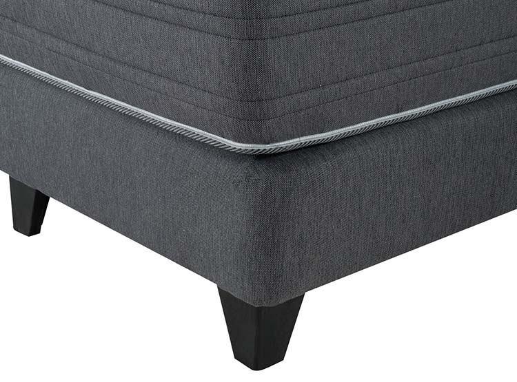 JUEGO DE DORMITORIO FLEX CAMA EUROPEA BLACK KING + RESPALDO DESIGN GRIS + VELADORES ROVER - 3