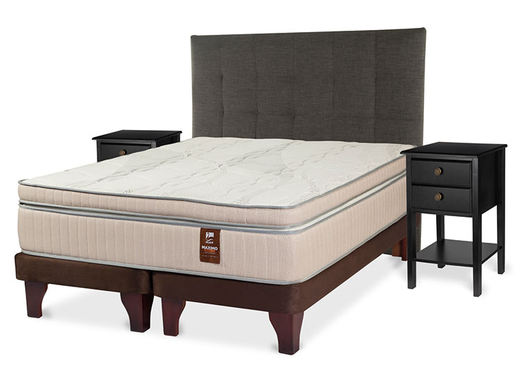 JUEGO DE DORMITORIO FLEX CAMA EUROPEA MÁXIMO COBRE BD 2 PLAZAS + RESPALDO DESIGN GRAFITO + VELADORES ROVER - 2