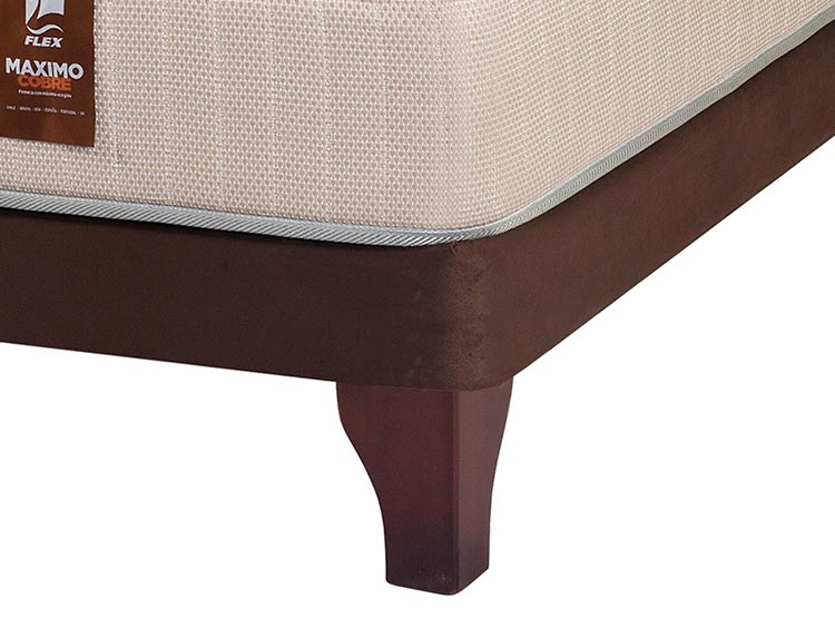JUEGO DE DORMITORIO FLEX CAMA EUROPEA MÁXIMO COBRE KING + RESPALDO DESIGN CRUDO + VELADORES ROMA - 3