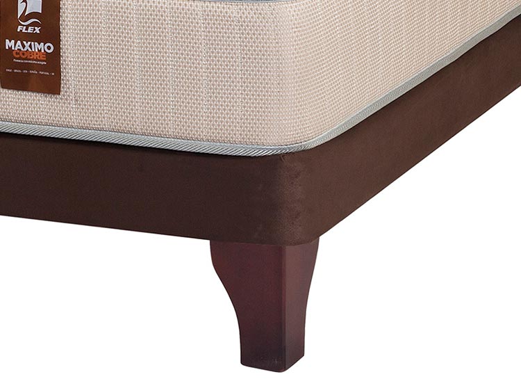 JUEGO DE DORMITORIO FLEX CAMA EUROPEA MÁXIMO COBRE KING + RESPALDO DESIGN GRAFITO + VELADORES ROVER - 3