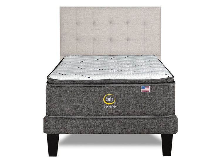 CAMA EUROPEA SERTA SERENE 1.5 PL + RESPALDO ARENA - 1