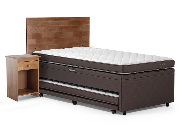 JUEGO DE DORMITORIO ROSEN CAMA BOXET ERGO T BED 1.5 PLAZAS + SET TABOR CARAMELO - 2