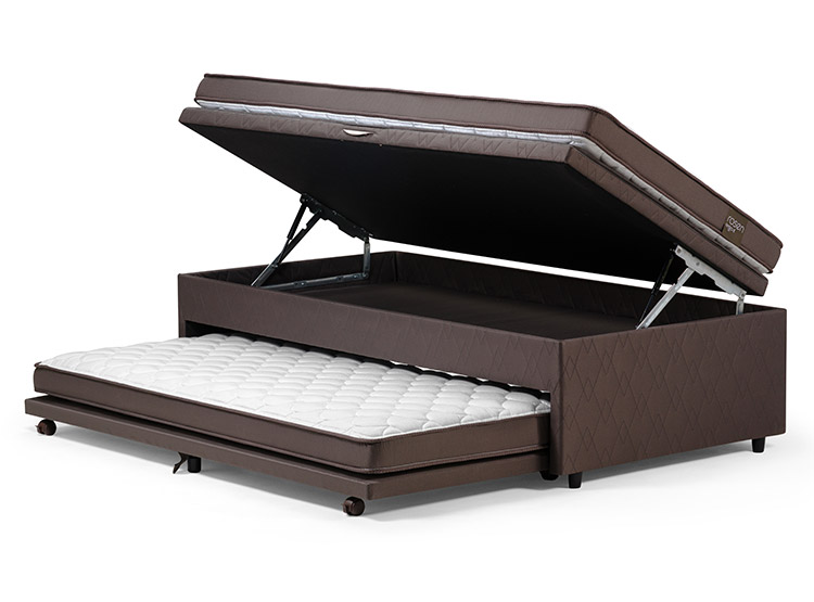 JUEGO DE DORMITORIO ROSEN CAMA BOXET ERGO T BED 1.5 PLAZAS + SET TABOR CARAMELO - 3