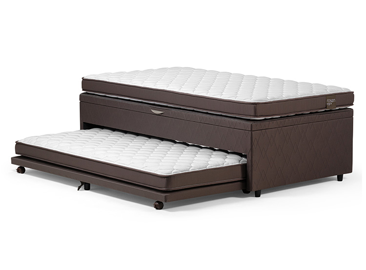 JUEGO DE DORMITORIO ROSEN CAMA BOXET ERGO T BED 1.5 PLAZAS + SET TABOR CARAMELO - 4