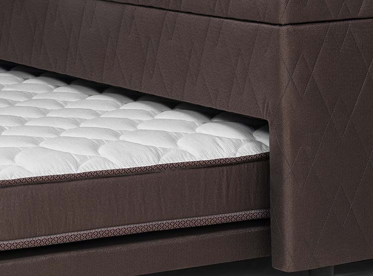 JUEGO DE DORMITORIO ROSEN CAMA BOXET ERGO T BED 1.5 PLAZAS + SET TABOR CARAMELO - 9