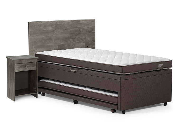 JUEGO DE DORMITORIO ROSEN CAMA BOXET ERGO T BED 1.5 PLAZAS + SET TABOR GRAFITO - 2