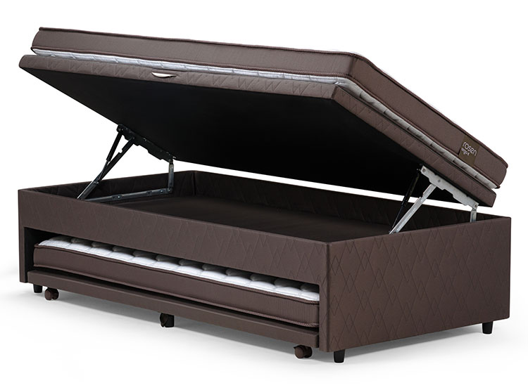 JUEGO DE DORMITORIO ROSEN CAMA BOXET ERGO T BED 1.5 PLAZAS + SET TABOR GRAFITO - 5