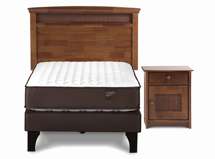 JUEGO DE DORMITORIO ROSEN CAMA EUROPEA ERGO T 1 PLAZA + SET VENETO - 1