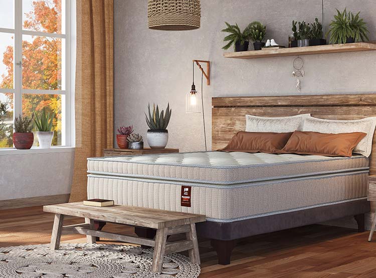 JUEGO DE DORMITORIO FLEX CAMA EUROPEA MAX COBRE BOX BD 2 PLAZAS + DESIGN GRIS - 6