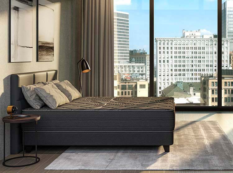 JUEGO DE DORMITORIO FLEX CAMA EUROPEA BLACK BD 2 PLAZAS + RESPALDO MOD GRAFITO - 6