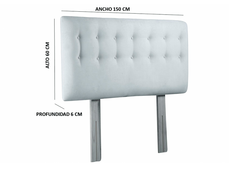 RESPALDO BODEVIR BOTONE FELPA 2 PLAZAS MADERA CRUDO - 5