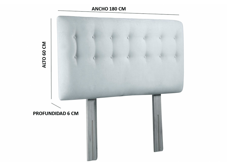 RESPALDO BODEVIR BOTONE FELPA KING MADERA NEGRO - 5