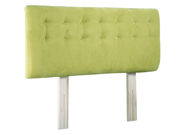 RESPALDO BODEVIR BOTONE FELPA PISTACHO KING MADERA VERDE - 2