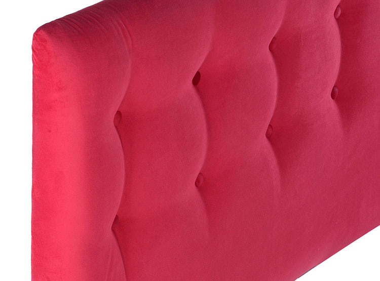 RESPALDO BODEVIR BOTONE FELPA KING MADERA ROJO - 3