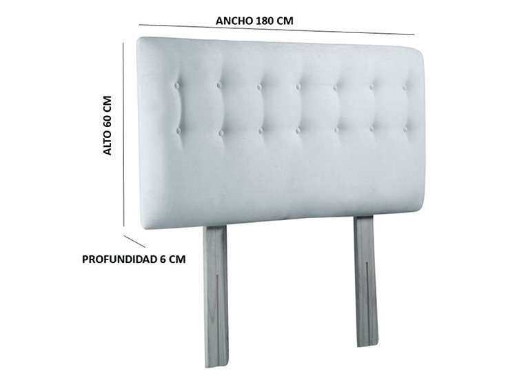 RESPALDO BODEVIR BOTONE FELPA KING MADERA ROJO - 5