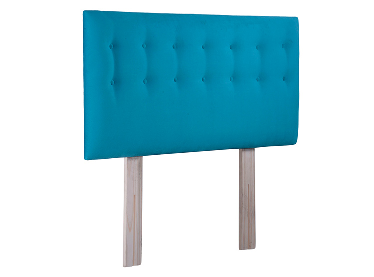 RESPALDO BODEVIR BOTONE FELPA KING MADERA TURQUESA - 2