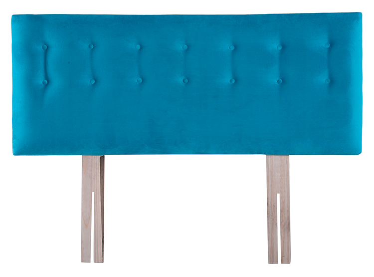 RESPALDO BODEVIR BOTONE FELPA KING MADERA TURQUESA - 1