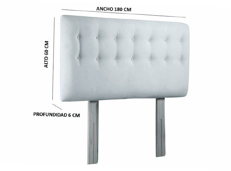 RESPALDO BODEVIR BOTONE PU KING MADERA NEGRO - 4