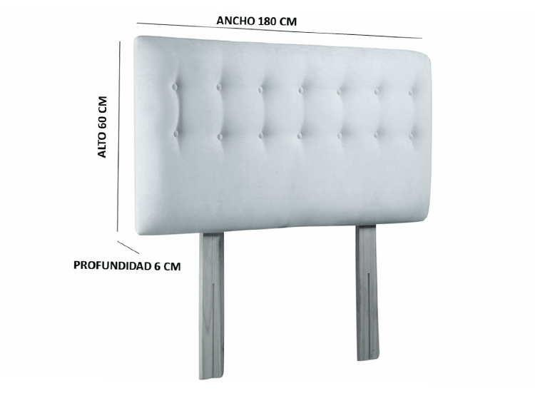 RESPALDO BODEVIR BOTONE PU KING MADERA ROJO - 5