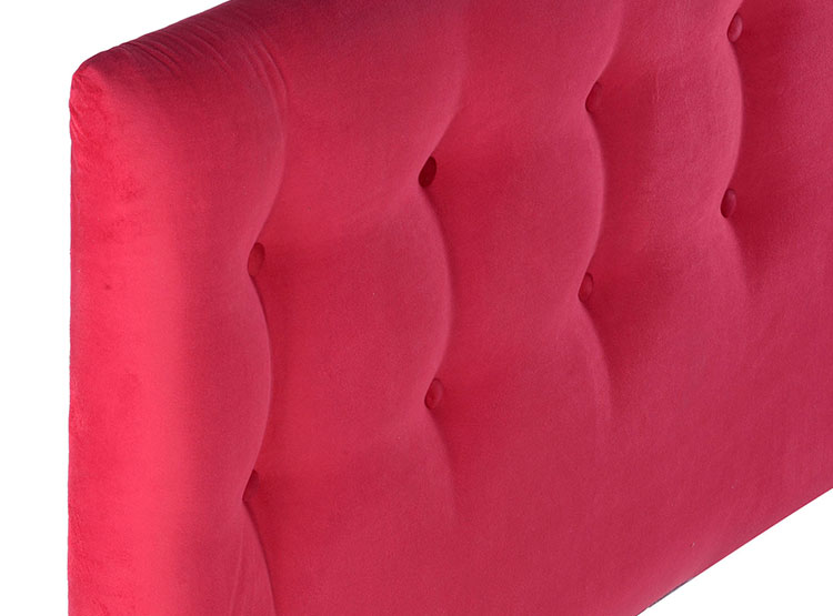 RESPALDO BODEVIR BOTONE FELPA 1.5 PLAZAS MADERA ROJO - 3