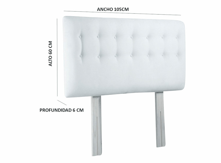 RESPALDO BODEVIR BOTONE FELPA 1.5 PLAZAS MADERA ROJO - 5
