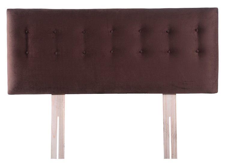 RESPALDO BODEVIR BOTONE FELPA 1.5 PLAZAS MADERA CHOCOLATE - 1