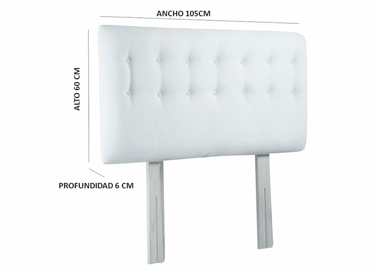 RESPALDO BODEVIR BOTONE FELPA 1.5 PLAZAS MADERA CRUDO - 5