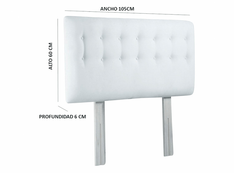 RESPALDO BODEVIR BOTONE FELPA 1.5 PLAZAS MADERA NARANJA - 5