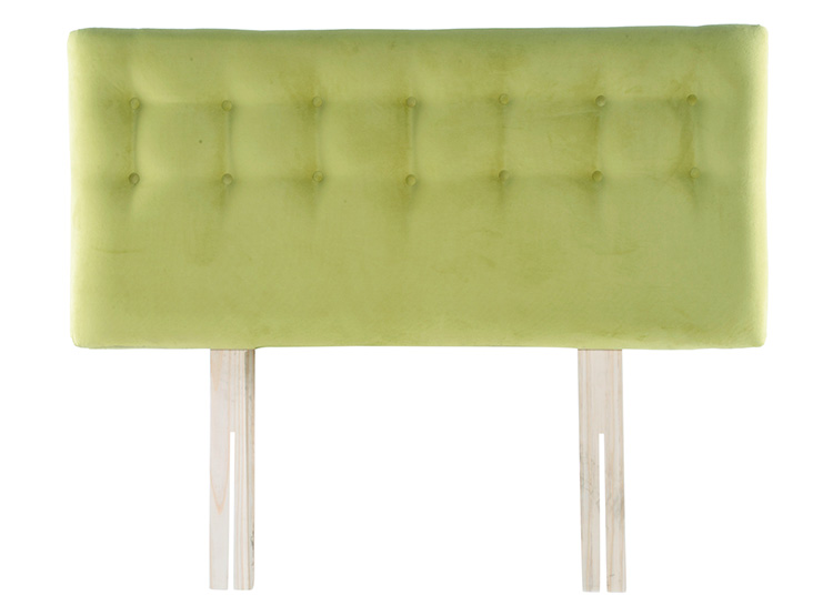 RESPALDO BODEVIR BOTONE FELPA PISTACHO 1.5 PLAZAS MADERA VERDE - 1