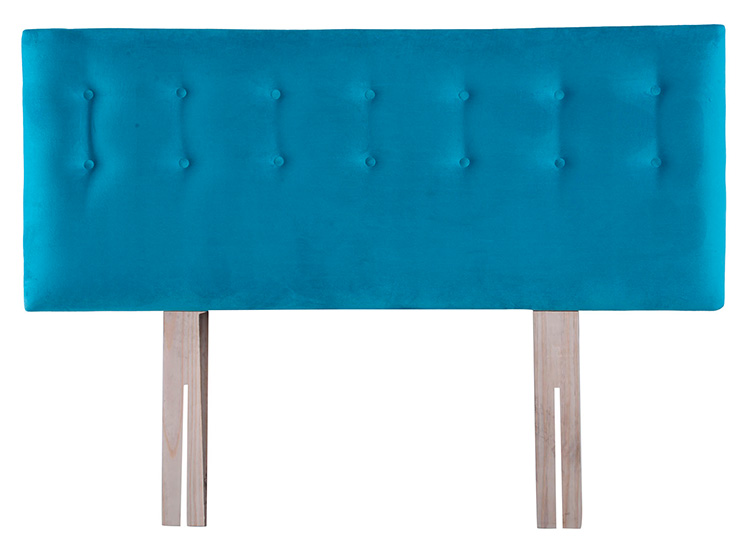 RESPALDO BODEVIR BOTONE FELPA 1.5 PLAZAS MADERA TURQUESA - 1