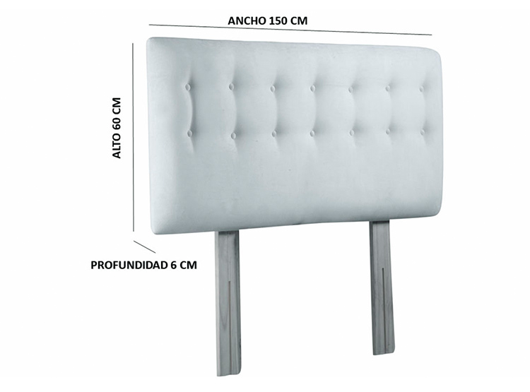 RESPALDO BODEVIR BOTONE FELPA 2 PLAZAS MADERA MORADO - 5