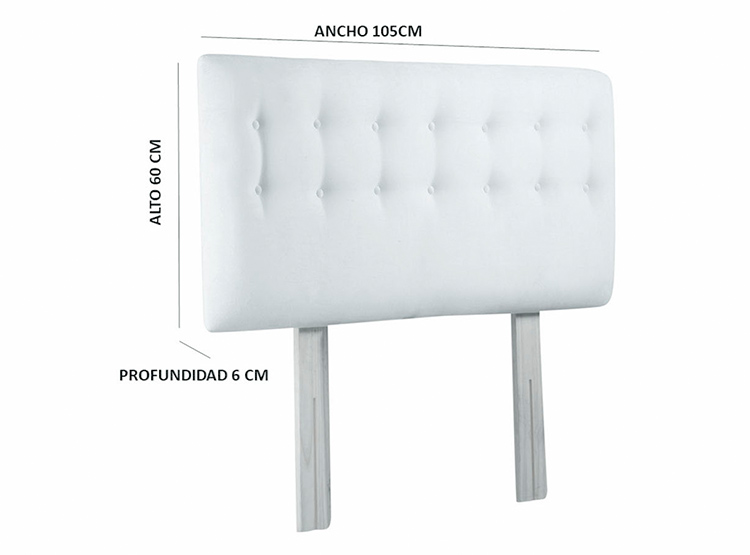 RESPALDO BODEVIR BOTONE PU 1.5 PLAZAS MADERA BEIGE - 5