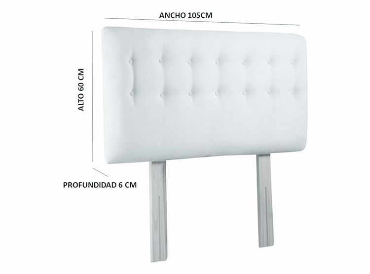 RESPALDO BODEVIR BOTONE PU 1.5 PLAZAS MADERA CHOCOLATE - 4