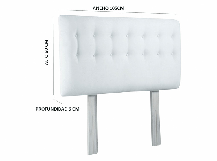 RESPALDO BODEVIR BOTONE PU 1.5 PLAZAS MADERA ROJO - 5