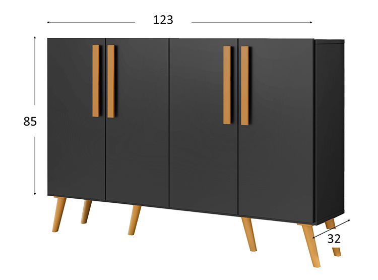 BUFFET BE DESIGN RETRO VIENA NEGRO 4P - 4