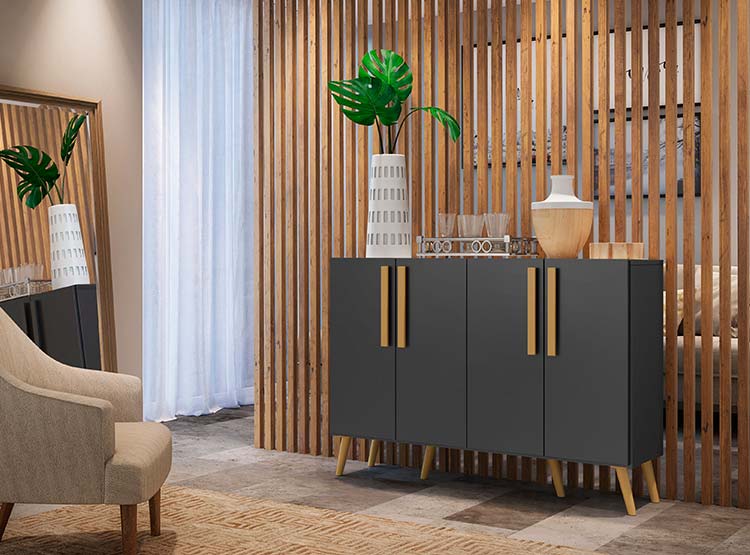 BUFFET BE DESIGN RETRO VIENA NEGRO 4P - 5