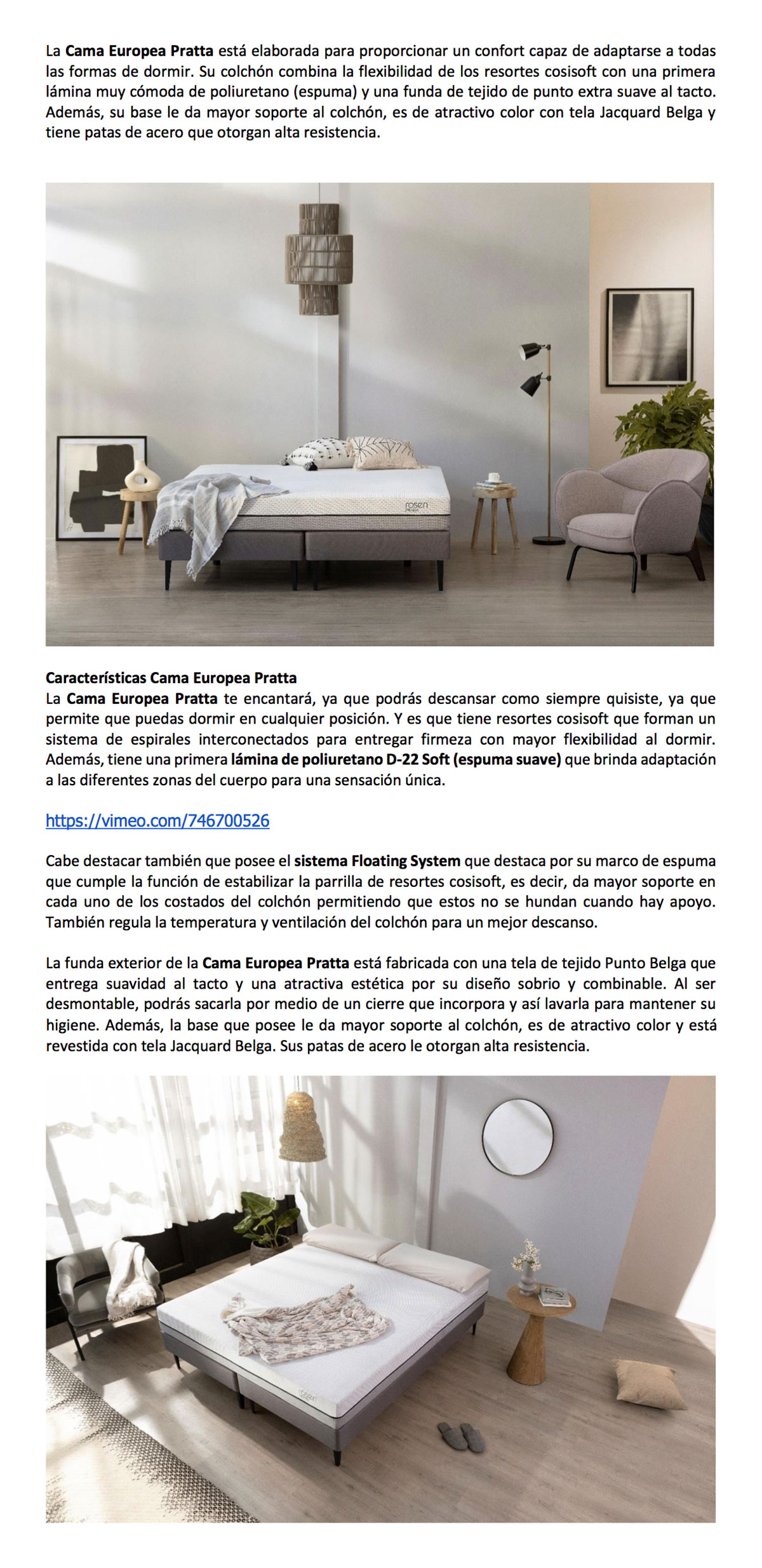 CAMA EUROPEA ROSEN PRATTA KING + SET VENETO
