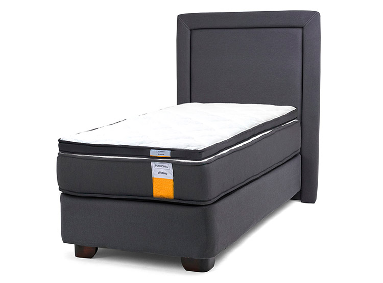 JUEGO DE DORMITORIO DRIMKIP CAMA AMERICANA FUNCIONAL PLUS 1 PLAZA + RESPALDO + TOPPER - 1