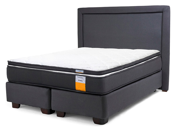 JUEGO DE DORMITORIO DRIMKIP CAMA AMERICANA FUNCIONAL PLUS 2 PLAZAS + RESPALDO + TOPPER - 1