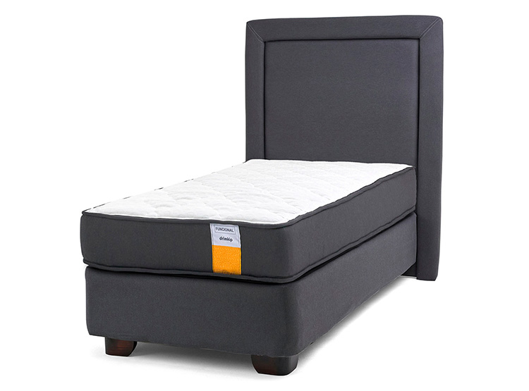 JUEGO DE DORMITORIO DRIMKIP CAMA AMERICANA FUNCIONAL PLUS 1.5 PLAZAS + RESPALDO - 1