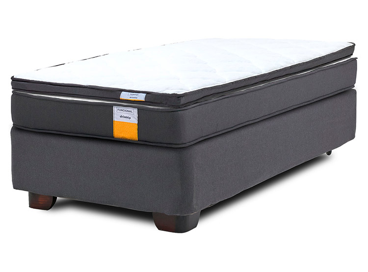 JUEGO DE DORMITORIO DRIMKIP CAMA AMERICANA FUNCIONAL PLUS 1.5 PLAZAS + TOPPER - 1