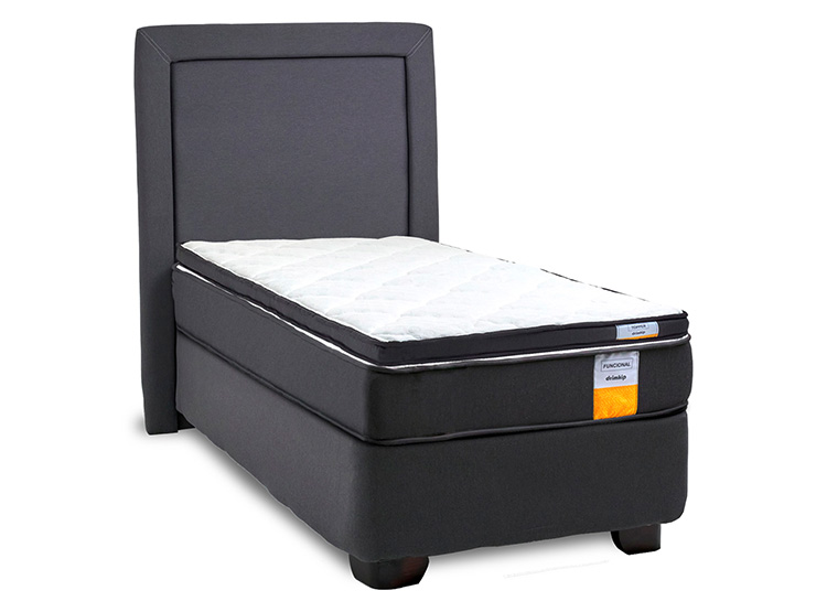 JUEGO DE DORMITORIO DRIMKIP CAMA AMERICANA FUNCIONAL 1.5 PLAZAS + RESPALDO + TOPPER - 2