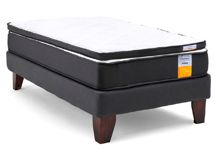 JUEGO DE DORMITORIO DRIMKIP CAMA EUROPEA FUNCIONAL PLUS 1 PLAZA + TOPPER - 2