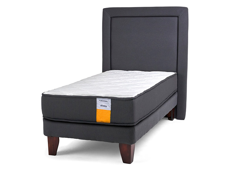 JUEGO DE DORMITORIO DRIMKIP CAMA EUROPEA FUNCIONAL PLUS 1.5 PLAZAS + RESPALDO - 1