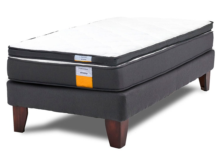 JUEGO DE DORMITORIO DRIMKIP CAMA EUROPEA FUNCIONAL PLUS 1.5 PLAZAS + TOPPER - 1