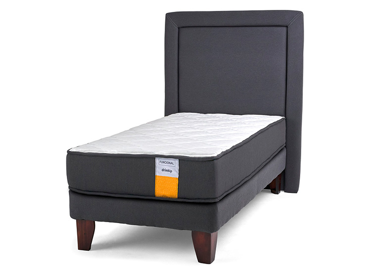 JUEGO DE DORMITORIO DRIMKIP CAMA EUROPEA FUNCIONAL 1.5 PLAZAS + RESPALDO - 1