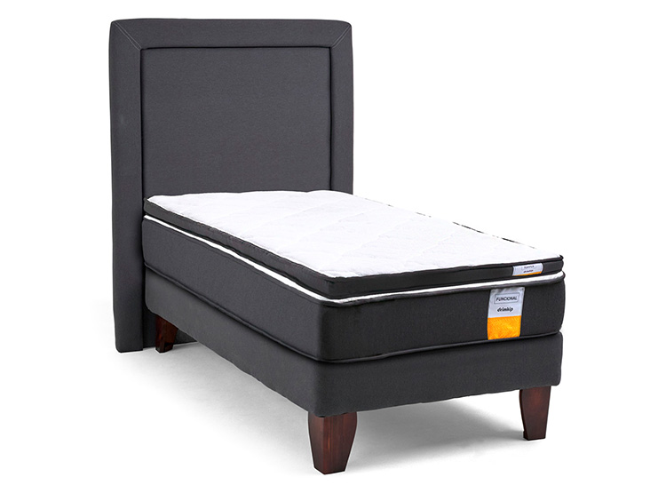 JUEGO DE DORMITORIO DRIMKIP CAMA EUROPEA FUNCIONAL 1.5 PLAZAS + RESPALDO + TOPPER - 2