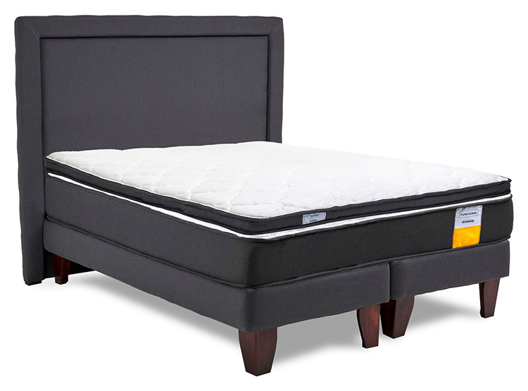 JUEGO DE DORMITORIO DRIMKIP CAMA EUROPEA FUNCIONAL 2 PLAZAS + RESPALDO + TOPPER - 2
