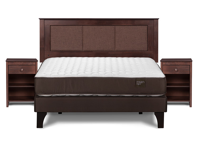 JUEGO DE DORMITORIO ROSEN CAMA EUROPEA ERGO T BN 2 PLAZAS + SET RACHEL - 1