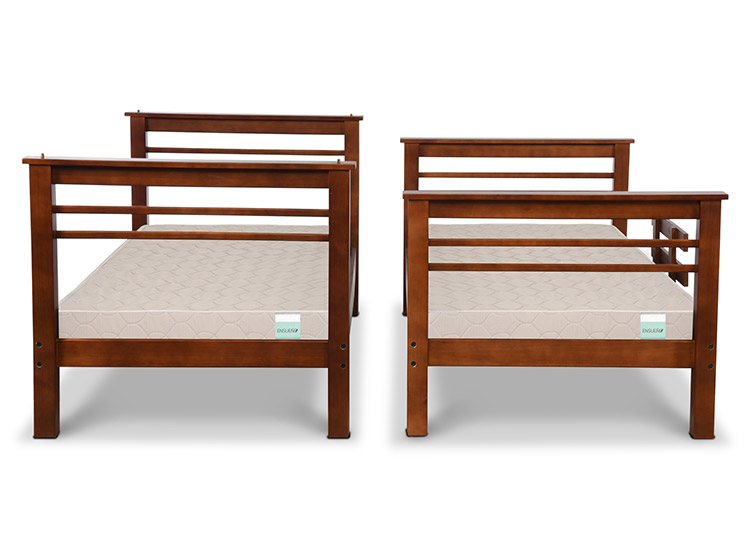 SET CIC CAMAROTE OXFORD 1 PLAZA MADERA CAFÉ + COLCHONES ENSUEÑO - 3